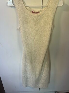 Sleeveless Backless Knit Dress in Cream